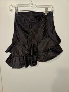 NWT Zara Layered Ruffled Black Asymmetrical Mini Skirt NWT Size XS